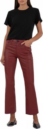 Kut from the Kloth Kelsey Coated High Rise Ankle Flare Pants In Plum