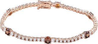 Suzy Levian Cubic Zirconia Tennis Bracelet in Brown at Nordstrom Rack