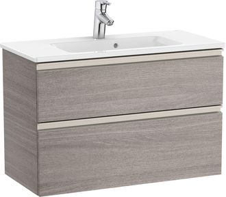 Roca Pack Unik Mueble Base Compacto De 2 Cajones + Lavabo The Gap Roca Color: Roble City Texturizado - Medidas: 805x380x537 Mm