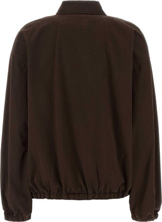 Miu Miu Womens Brown Gabardine Jacket Ebano Exterior: Cotton Giubbini