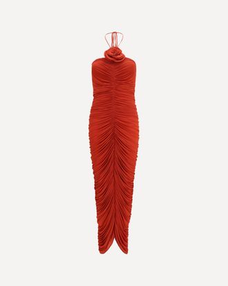 Magda Butrym halterneck Dress with floral ruching Female 38