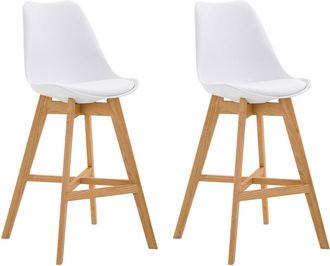 Clp Clp - Set De 2 Taburetes Cannes Asiento En Polipropileno Blanco Natural