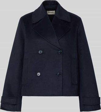 Stefanel Kurzmantel mit Reverskragen und Eingrifftaschen in Dunkelblau, Gr&ouml;&szlig;e XS