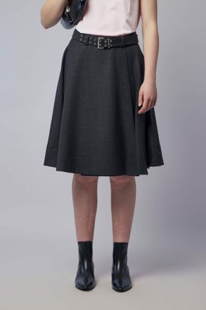 Ganni Wool Suiting Knee Length Wrap Skirt