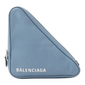 Balenciaga Light Blue Leather Clutch Bag (Pre-Owned)