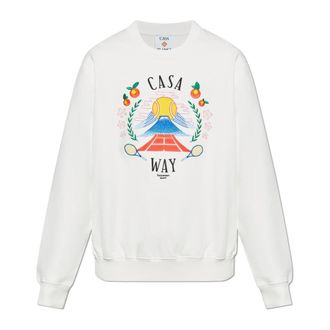 Casablanca Sweatshirts Hoodies - Heren - Sweatshirts - Wit - M - Katoen - Hoodies & sweatvesten