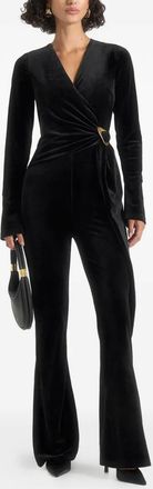 Manière De Voir Solel velour-effect jumpsuit - Nero