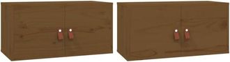 vidaXL Vidaxl - Armarios de pared 2 uds madera pino marrón miel 60x30x30 cm