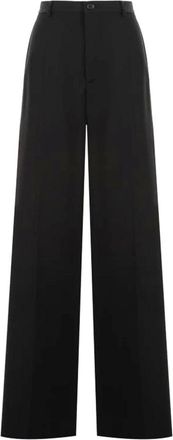 Balenciaga Zwarte Wollen Flared Broek - Heren - Straight fit broeken - Zwart - XS - Wol - Broeken