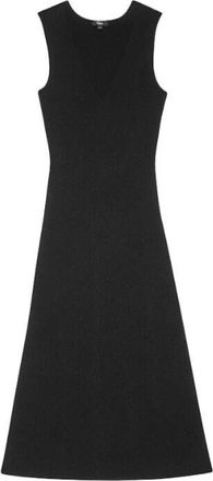 Rails Zwarte Gebreide V-Hals Maxi Jurk - Dames - Casual kleedjes - Zwart - M - Kleedjes