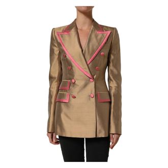 Dolce & Gabbana Double Breasted Blazer - female - Dolce & Gabbana - Blazers - Beige - S - Jackets
