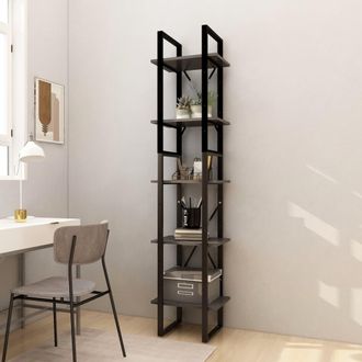 vidaXL Vidaxl - Estanter&iacute;a Librer&iacute;a 5 Niveles Madera De Pino Gris 40x30x175 Cm