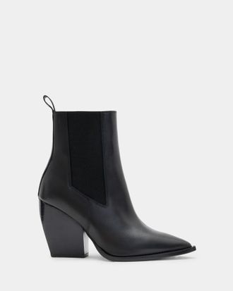 AllSaints Leather Ria Pointed Toe Leather Boots, Size: UK 8/US 11/EU 41