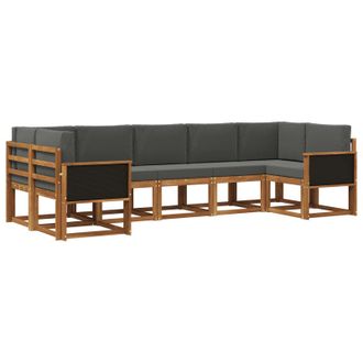 vidaXL Conjunto De Sof&aacute;s De Exterior 7 Pcs Natural Y Antracita Vidaxl