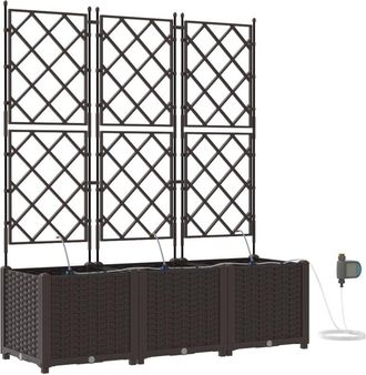 vidaXL Jardineras Marr&oacute;n 120 X 40 X 142 Cm Acero Vidaxl