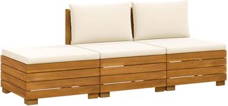 vidaXL 3 Uds. Conjunto De Sof&aacute;s De Exterior Madera De Acacia S&oacute;lida Vidaxl
