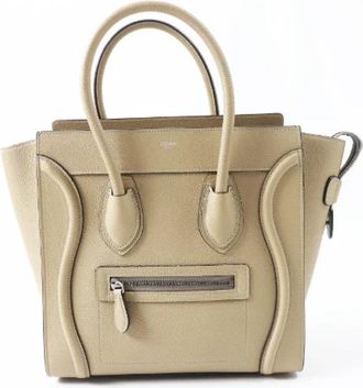 Celine Tweedehands leren handtassen - Dames - Vintage Handtas - Beige - ONE Size - Vintage