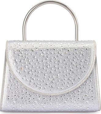 Olga Berg Annabel Crystal Top Handle Bag in Silver at Nordstrom