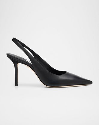 Jimmy Choo London 85mm Love Leather Slingback Pumps