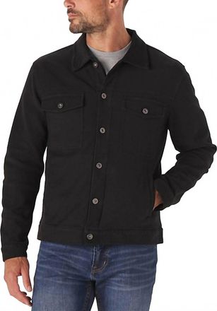 The Normal Brand Tailored Terry Trucker Jacket In Black