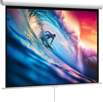 HOMCOM Telo per Proiettore 84 Formato 4:3 Angolo 160&deg; a Parete o Soffitto - Homcom