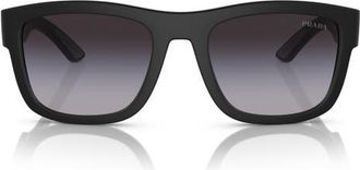 Prada 56mm Pillow Sunglasses in Matte Black at Nordstrom