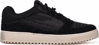 Emporio Armani Black Low-Top Leather Sneakers