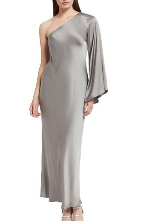 ottod'Ame Asymmetric Viscose Long Dress in Steel at Nordstrom, Size 44 It