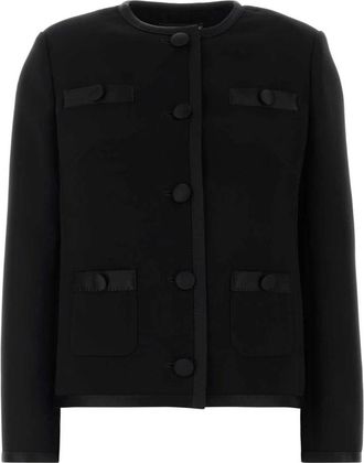 Dolce & Gabbana Jasje met versierde ronde hals - Dames - Zomerjassen - Zwart - S - Leer - Jassen