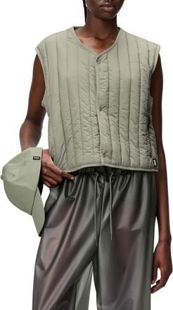 Rains Banja Water Resistant Crop Liner Vest in Drift at Nordstrom, Size X-Large