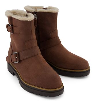 Toms Toms Ionie Moto Waxy Suede Womens Dark Brown Boots