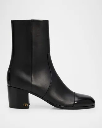 Valentino Garavani 60mm Zimmy Leather Ankle Boots