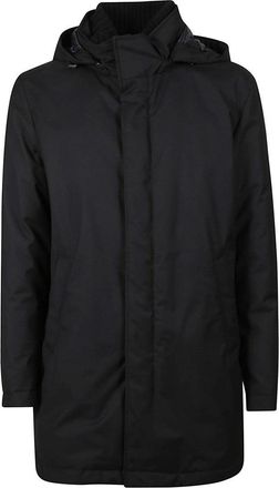 Herno Minimalist Black Coat With Hood