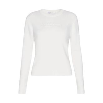 Max Mara Manto Ronde Hals Gebreid - Dames - Ronde hals truien - Wit - L - Truien & Vesten