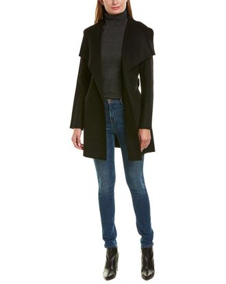 Elie Tahari Ella Wool-Blend Wrap Coat