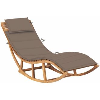 vidaXL Tumbona Mecedora Con Coj&iacute;n Madera Maciza De Teca Vidaxl