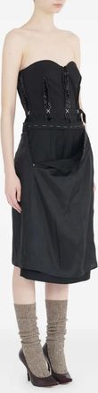 Maison Margiela Abito midi senza spalline - Nero