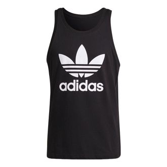 adidas Mens adidas originals Trefoil Tank Contrasting Colors Large Logo Sports Training Vest Black H06634