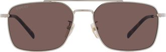 Gucci Brown Navigator Mens Sunglasses GG1957SA 002 58
