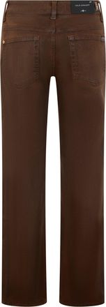7 For All Mankind Womens Jeans Straight-Leg Brown Cotton