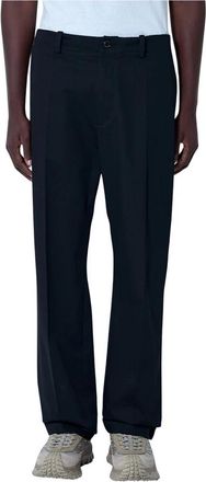 Moncler Logo Print Katoenen Broek - Heren - Straight fit broeken - Zwart - L - Katoen - Broeken