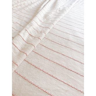 Anaya with Love Smooth Cotton Ivory Bed Blanket with Stripes in Ivory /Copper Stripe at Nordstrom, Size King