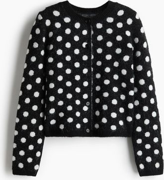 H&M Cardigan in Jacquardstrick - Schwarz