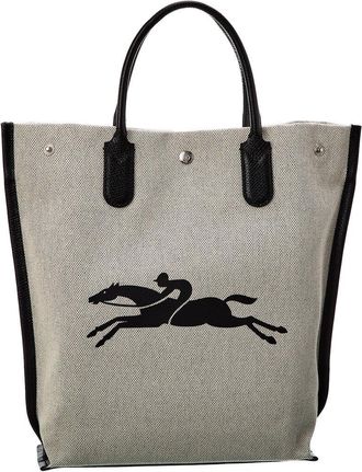 Longchamp Essential Toile Canvas & Leather Tote