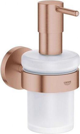 GROHE Essentials Set De Ba&ntilde;o Dispensador De Jab&oacute;n L&iacute;quido + Marco Soporte, Warm Sunset Cepillado (40369dl1+40394dl1)