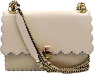 Fendi Pre-owned Leren Crossbodytas - Dames - Vintage Schoudertas - Beige - ONE Size - Leer - Vintage