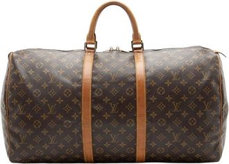 Louis Vuitton Brown Monogram Canvas Keepall 55 (Authentic Pre-Loved)