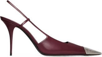 Saint Laurent Maroon Slingback Pumps