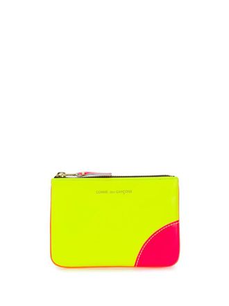 Comme Des Gar&ccedil;ons Neon Green Logo Wallet