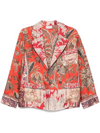 Pierre-Louis Mascia Printed Silk Double-Breasted Jacket